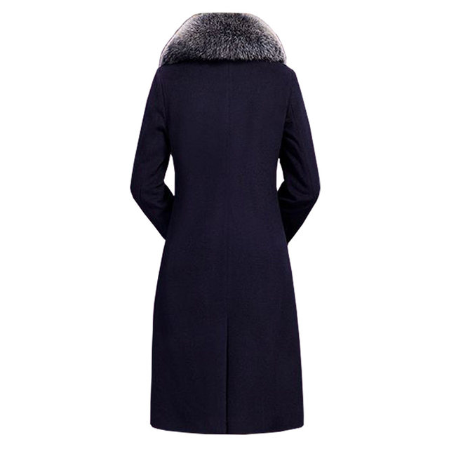 Large fur collar cashmere coat women's mid-length 2025 autumn and winter new middle-aged mother's wear waist wool woolen coat