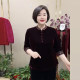 Re-tourist Chinese style mother wears velvet T-shirt 2025 spring new high-end embroidered stand-collar Chinese cheongsam shirt
