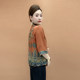 Re-tourist Chinese style mother-wearing silk cardigan top for summer new style 50-60 years old 7-quarter sleeve pattern shirt and pants