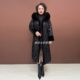 High-end fur one-piece winter velvet thickened hooded double-sided knee-length warm fur coat for women
