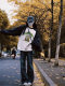 American retro chic cartoon age-reducing sweatshirt for women with large size hatless rag-shoulder jacket ins trendy autumn plush top