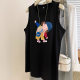 oversize large-size cotton sleeveless T-shirt for women in summer mid-length loose casual vest fat mm belly cover top
