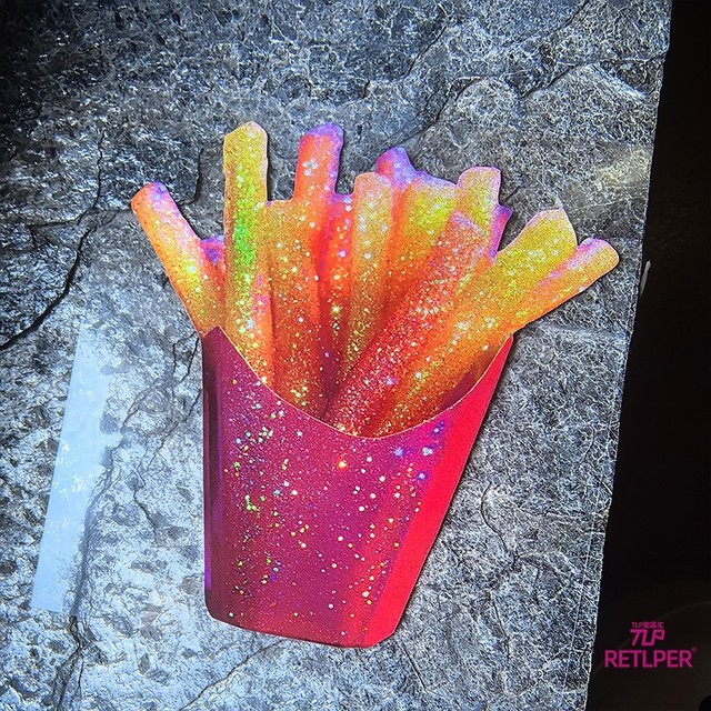 
RETLPER reflective sticker original shiny French fries shiny three-dimensional flat waterproof car and motorcycle sticker