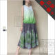 Season clearance for spring and summer soft cotton linen women's half-waist skirt. Singyou genuine hand-printed literary middle skirt. Ye