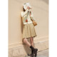 MISAZ flexible and casual college style elastic waist pleated midskirt loose A-line skirt