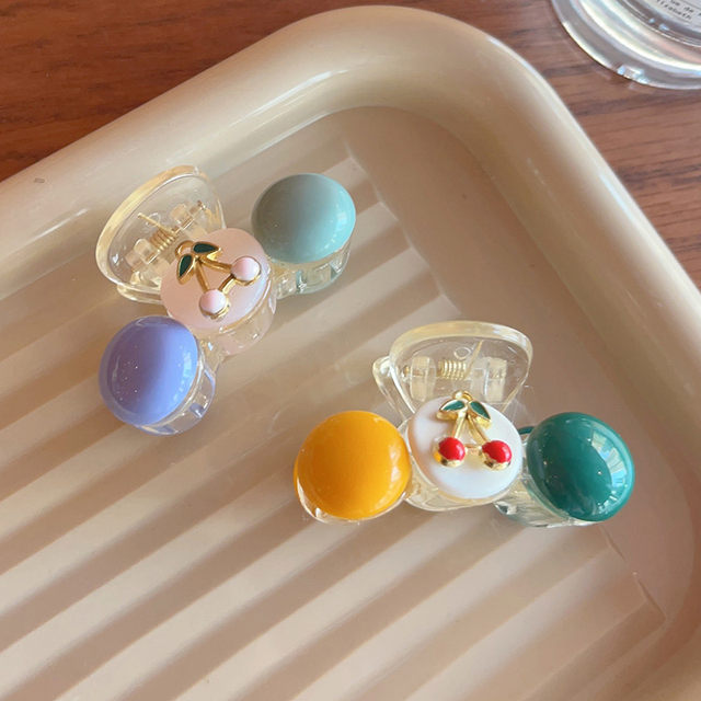 
2025 hair hair candy color clip hair clip headdress Japanese and Korean princess grabs cherry cute autumn and winter bangs clip retro