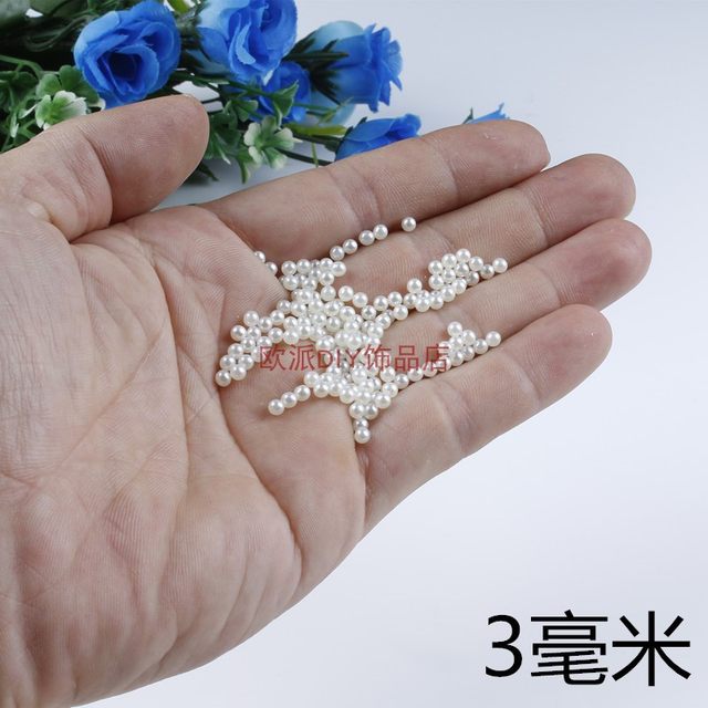 3-20mm non-porous imitation pearl bead white handmade loose beads DIY hairpin hairpin makeup brush storage box decoration

