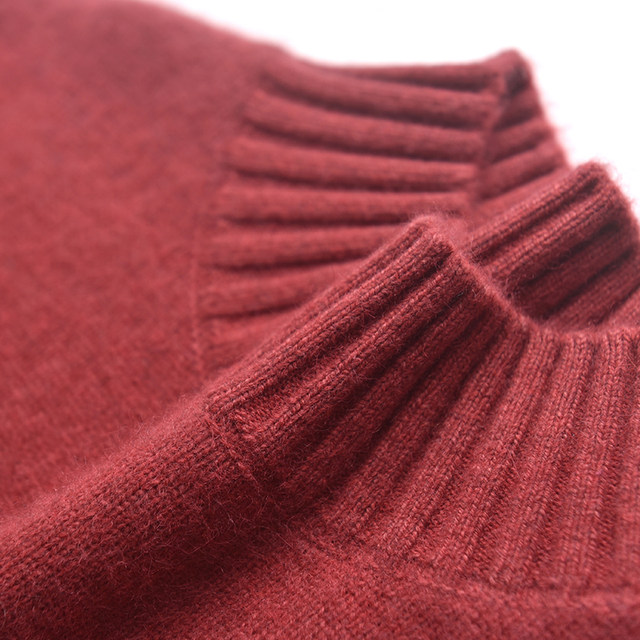 Mother's double-ply thickened woolen sweater for women in winter 2025 new loose inner half turtleneck cashmere bottoming sweater