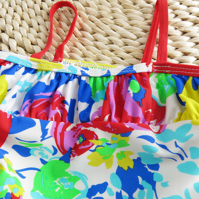 Children's swimsuit red sweet girl princess baby skirt one-piece surfing casual speed dry swimsuit hot spring