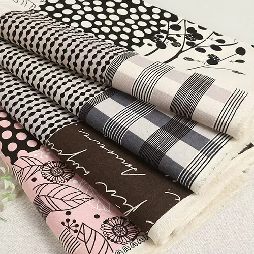 素描树叶形状方格图台湾进口印花布背景布包包布欧美