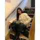 Halo Luu French girl white small fragrance jacket for women's spring high-end design wool knitted top