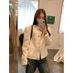Halo Luu French girl white small fragrance jacket for women's spring high-end design wool knitted top