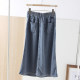 2025 new product soft and comfortable to make it look slim and over-the-knee cover the hips A-line button large mid-length denim skirt women's skirt