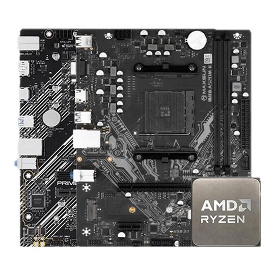 Conjunto de chips sueltos AMD Ryzen R5 5500/5600X/5600GT con conjunto de CPU de placa base B450M/B550M