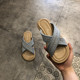 2025 new ethnic style sandals summer retro woven cross bohemian student flat flip flops
