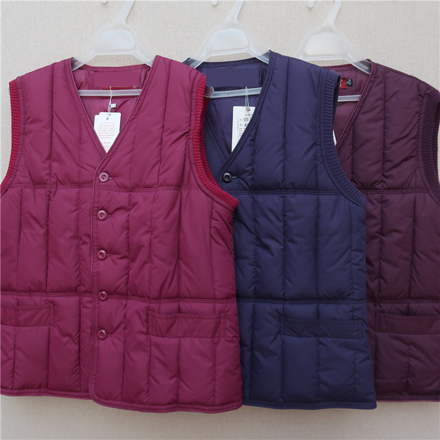 Middle-aged and elderly women's autumn and winter clothing, down cotton vest, grandma's cotton coat, old lady's vest, mother's cotton-padded jacket, vest