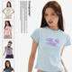 CryingCenter The disappearing logo gradient color sweet and cool American waist-closing airplane sleeve short tee crying center