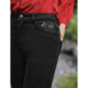 Inman Black Technology Elastic Lycra denim bell-bottom pants for women's new bead-sheet embroidered mid-high waist trousers 18412539
