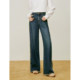 Inman x Mirei co-branded retro breasted jeans 2024 winter women's new loose straight versatile trousers