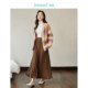 Inman Maillard core yarn skirt women's new elastic waist A-line hip-covering skirt 18412497