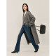 Inmanzhi warm velvet flared jeans 2024 winter women's clothing new slim fit legs long slim warm trousers

