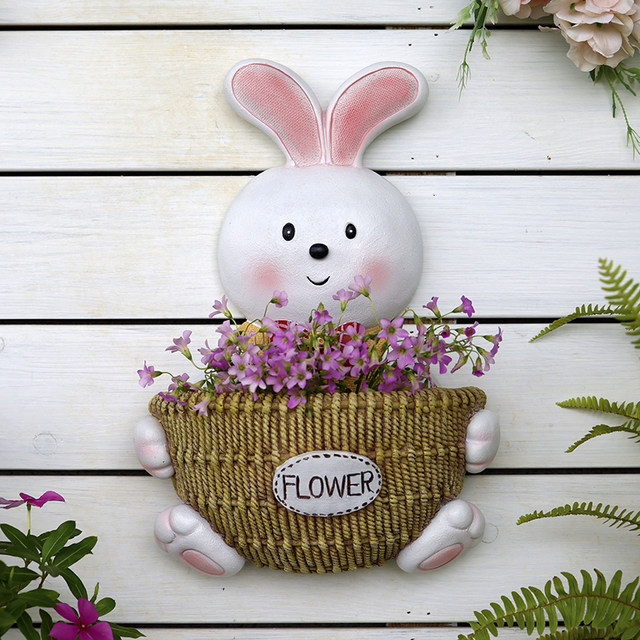 
Cute child-interesting succulent pot plant resin animal flower pot green plant micro landscape home gardening wall hanging flower basket flower appliance