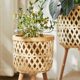 Nordic Bamboo Flowerpot Flower Stand Living Room Plant Flower Basket Decoration Monstera Balcony Ornament Internet Celebrity Floor Stand