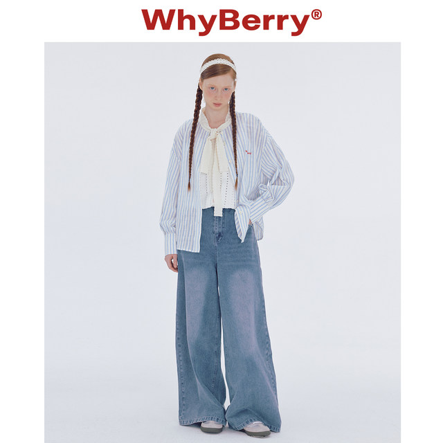 WhyBerry 24SS 'Sweet Bean Girl' Long Sleeve Lace Bow Shirt Top Summer Sweet Style