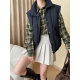 Sinan 2025 spring, autumn and winter fashionable items, woolen thickened commuter high waist A-line skirt, pleated half-body skirt