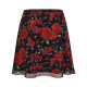 GO GIRL Go homemade retro European and American rose printed mesh skirt high waist bag hip short skirt female A -character skirt