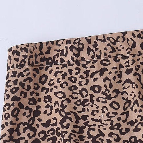 Leopard print skirt, new A-line mid-length skirt in summer, slim and versatile thin women's skirt K/16-4
