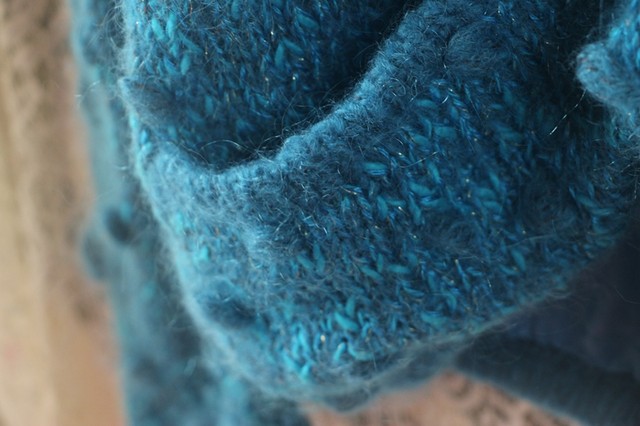 New product blue cardigan wild jacket Pure girl model pure horse -sea hair

