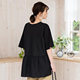 Daily summer super slim black thin cotton versatile loose A-version mid-length round neck short-sleeved T-shirt for women

