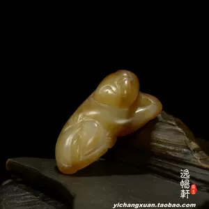 唐代 瑞獣置物 古玉和田玉青花玉 貔貅 中国骨董 工芸品 收藏品-