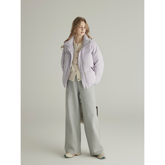 Thirty -three solid color simple hatless down jackets women autumn and winter new loose and warm thick jacket
