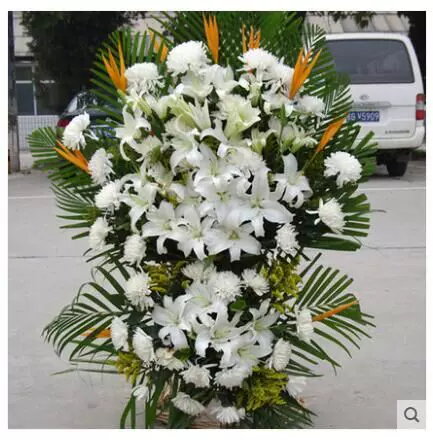 葬礼祭奠白事死人驾鹤西游千古怀念1 8米2层花篮上海