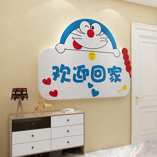Doraemon wall sticker welcome to go home door decoration elevator children's room laying bedroom wall background

