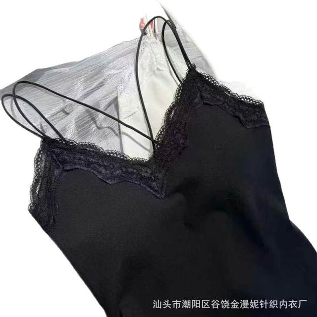 8503 pure cotton suspender contrast lace lace for women spring and summer self-contained chest pad cross beautiful back inner and outer V-neck clothing