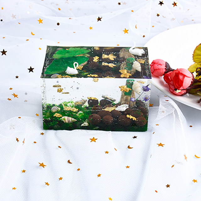 Rongtai diy crystal glue mold handmade cuboid amber specimen landscaping mirror jewelry ornaments