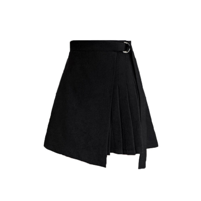 Large size fat sister high -waist pleated skirt female spring and autumn and winter new models thin and anti -free light skirt A -line skirt