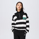Morimarley's loose and loose shoulder -to -shoulder -headed head shirt Women's trend of leisure autumn stripes standing collar jacket fashion
