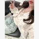 Large -size white bears printed denim jacket Female spring design sense niche loose wild jacket long sleeve top