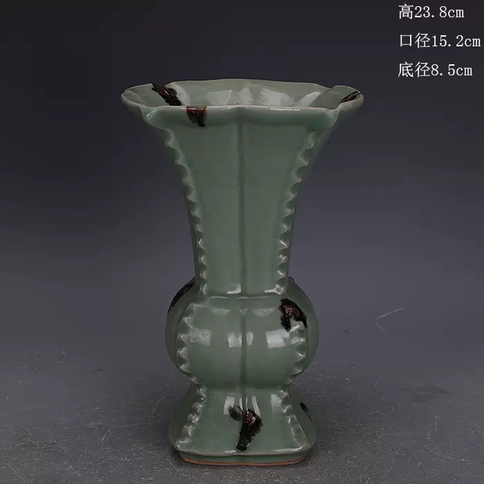 中国古玩清代仿龍泉窯青磁花瓶-