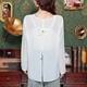 French back bow tie hollow sunscreen shirt for women in summer niche loose slim chiffon blouse top
