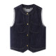 La Chapelle vintage denim vest for women in spring casual style layered sleeveless vest top
