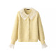 La Chapelle/La Chapelle sweet lace knitted cardigan for women winter new doll collar sweater