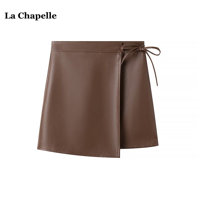 La Chapelle/La Chapelle autumn new style a-line hip skirt women's lace skirt pu short skirt