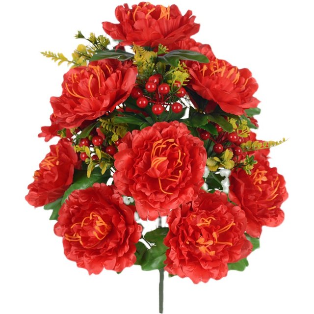 Simulated peonies garden decoration peonies fake flowers restaurant home coffee table offering Buddha display silk flowers plastic flower pots