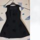 Fashionable and casual short versatile vest skirt 2025 spring women's retro sleeveless square collar high-end three-dimensional floral dress