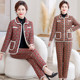 New autumn and winter mother's long-sleeved cotton coat and cotton pants two-piece suit large size loose three-layer thickened cotton coat warm winter clothing